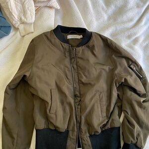 bishop + young Olive Bomber Jacket